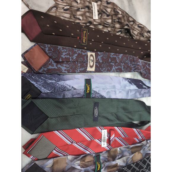 Bulk Neck Tie Lot 4, 10 Men's Ties Bundle, Assorted Patterns, Wholesale Tie Pack - Picture 6 of 8